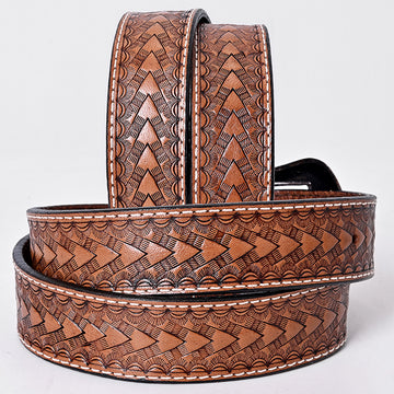 COMFYTACK Western Genuine Leather Belt for Men Women Cowboy Cowgirl Handmade Unisex Full Grain Heavy Duty Floral Tooled Belt